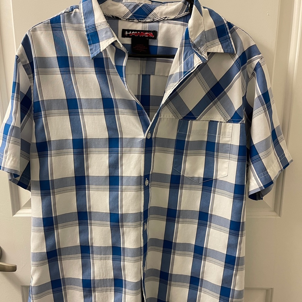 Hawk Plaid Short Sleeve Button-up